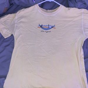 Sunshine yellow tee- LIFE IS GOOD